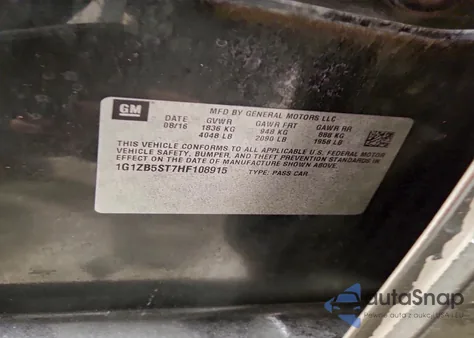 2017 Chevrolet Malibu Ls from USA, damaged, VIN 1G1ZB5ST7HF108915